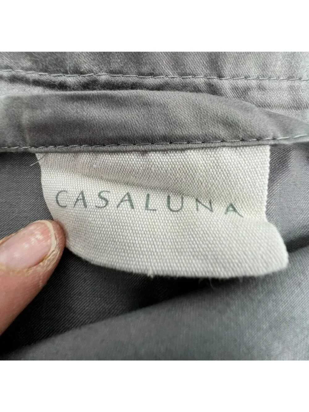Casaluna Classic Luxury Cotton Blend Gray Flat Sheet King Size Bedding Bedroom
